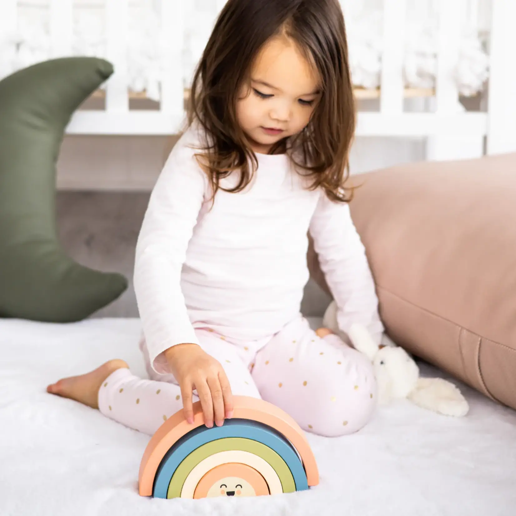 Pearhead PEARHEAD WOODEN RAINBOW STACKING TOY