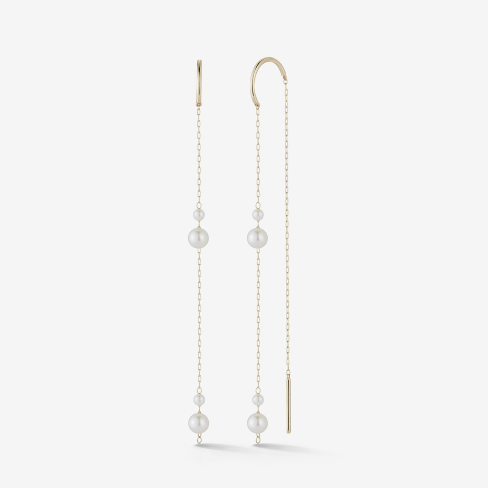 MIZUKI 14KY Threaded Baby Akoya Pearl Earrings