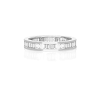 EF COLLECTION 14KW Diamond Channel Set Baguette Eternity Ring (Size 7)