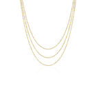 EF COLLECTION 14KY Hasson Triple Layered Chain Necklace