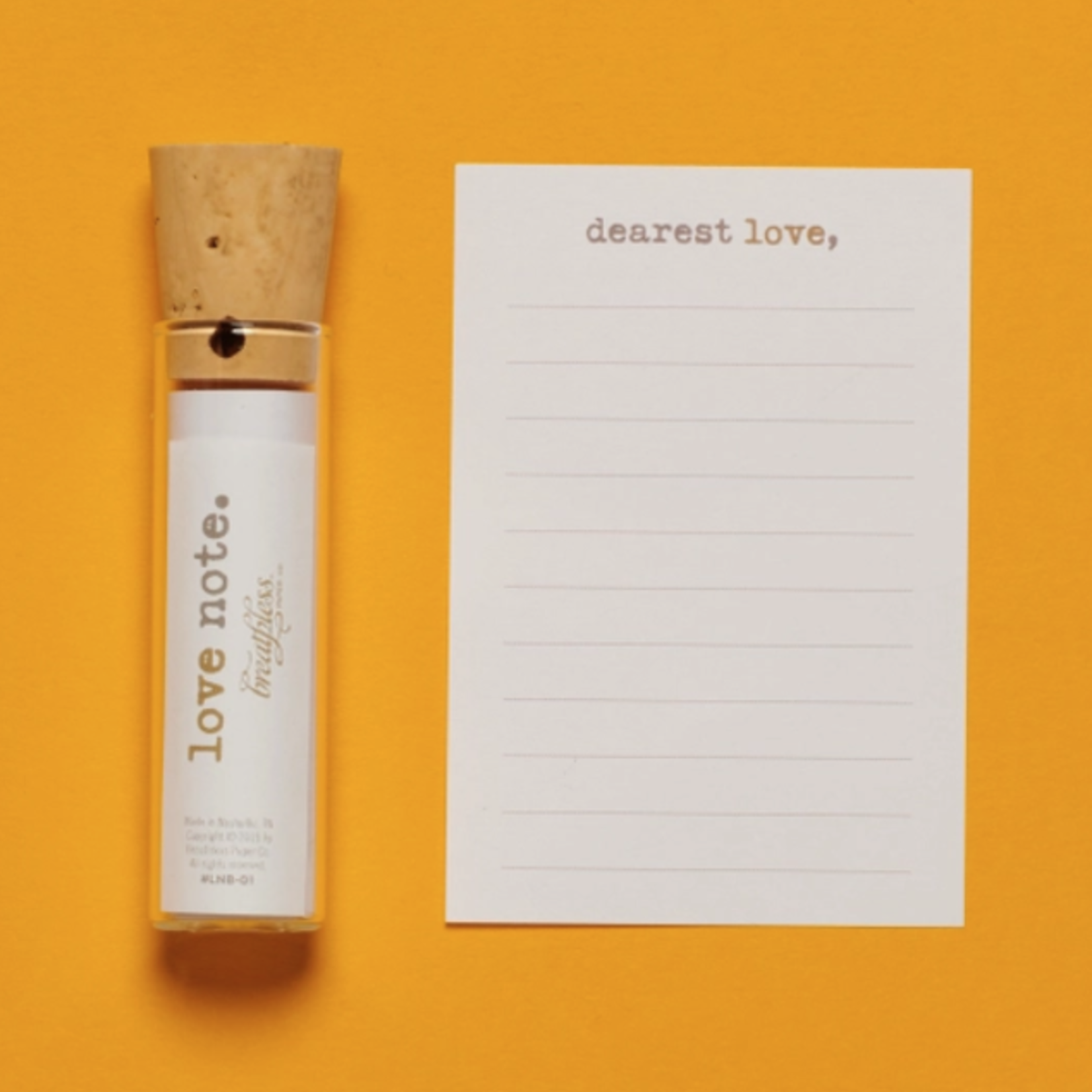 BREATHELESS PAPER CO. Dearest Love: Love Note In A Bottle