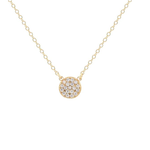 KRIS NATIONS Round Crystal Charm Necklace-18K Gold Vermeil