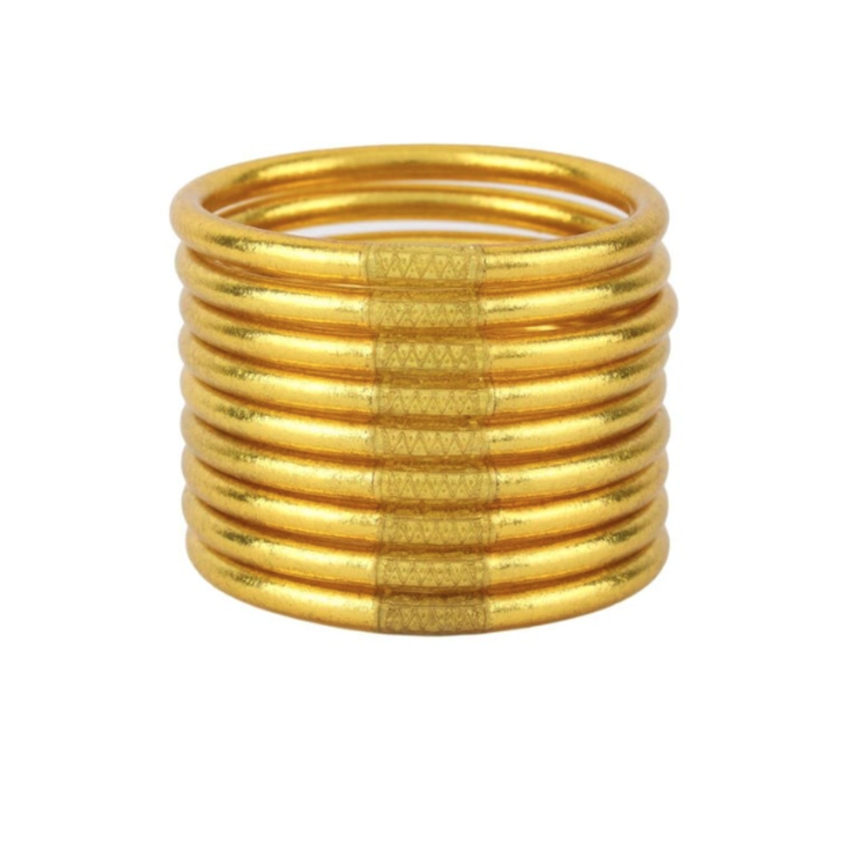 BUDHAGIRL Gold All Weather Bangles- Size Small- Set of 9