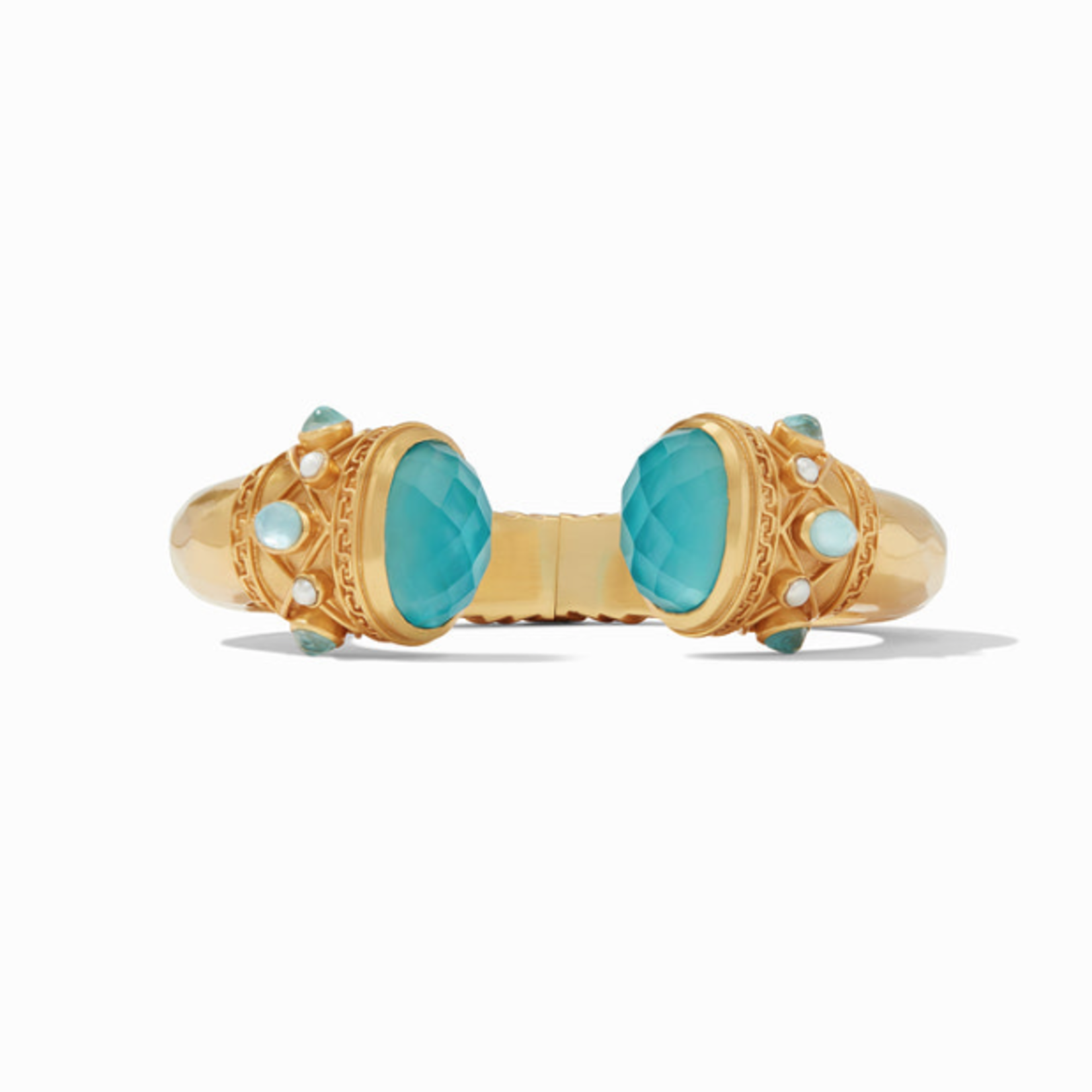 JULIE VOS Savannah Hinge Cuff- Iridescent Bahamian Blue