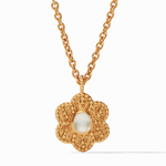 JULIE VOS Colette Demi Pendant Necklace- Iridescent Clear Crystal