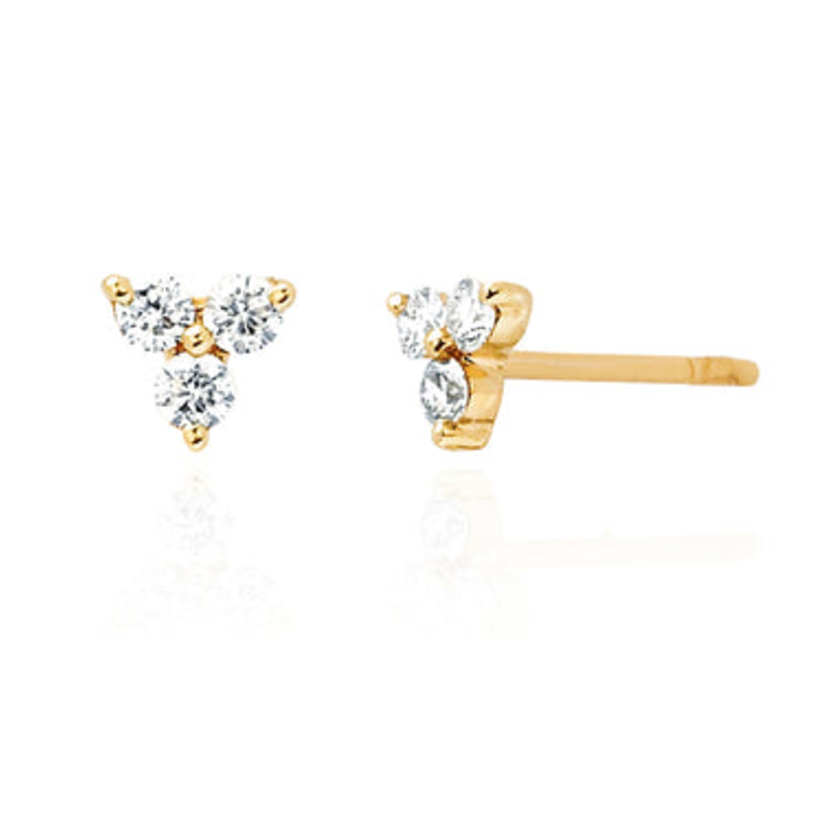 EF COLLECTION 14KY Diamond Trio Stud Earring