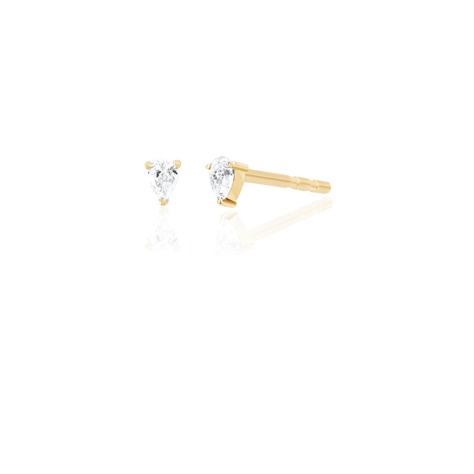 EF COLLECTION 14KY Mini Diamond Pear Stud