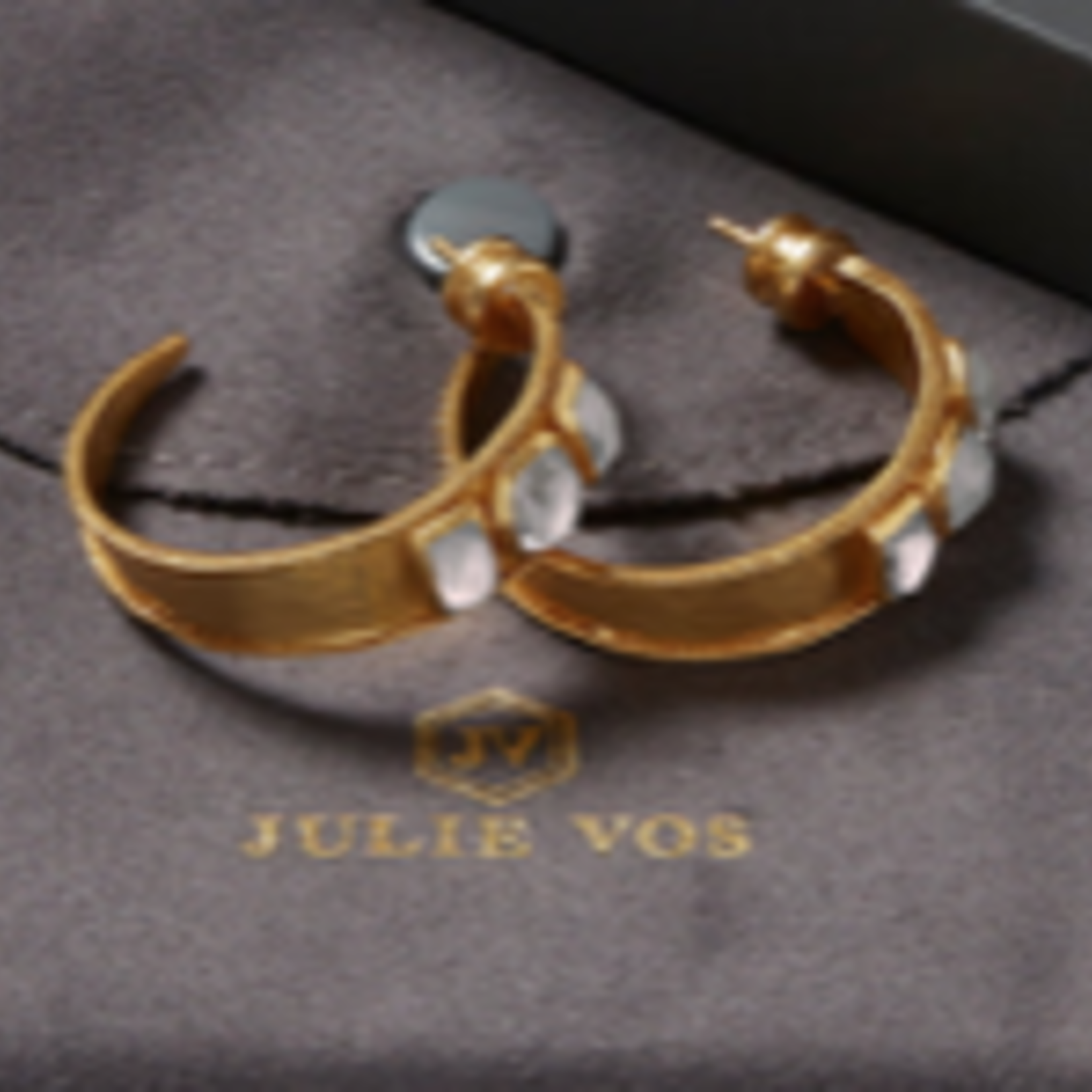 JULIE VOS Savoy Statement Hoop- Iridescent Clear Crystal