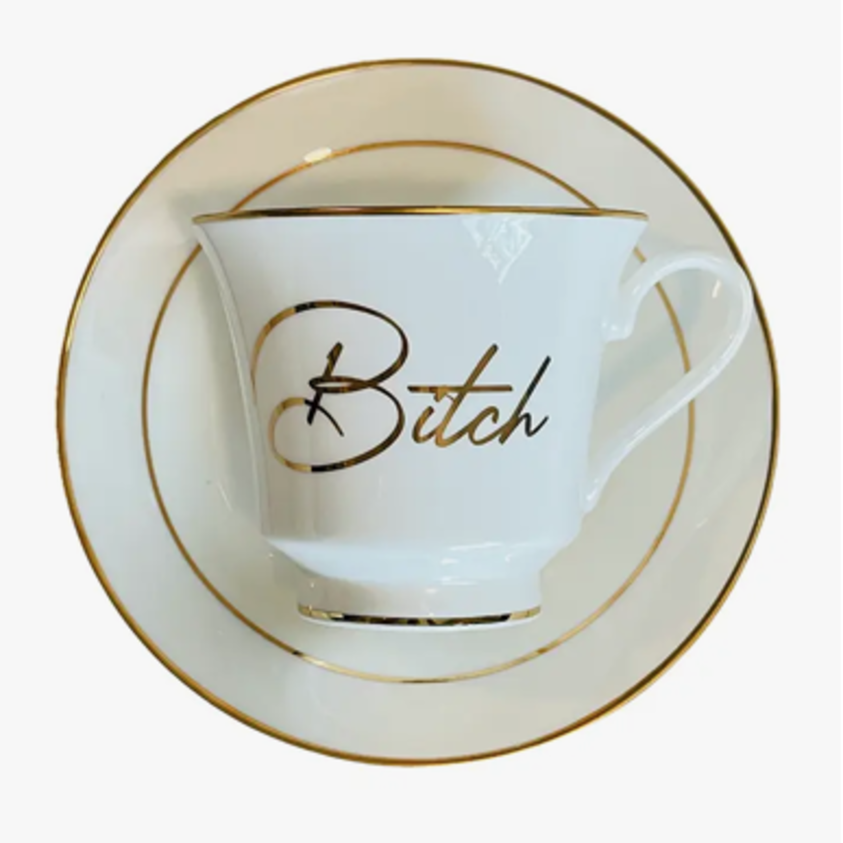 SPITFIRE GIRL Bitch Tea Cup & Saucer
