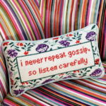 Furbish Studio Gossip Needlepoint Pillow