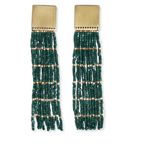 INK + ALLOY Harlow Brass Top with Beaded Fringe- Emerald