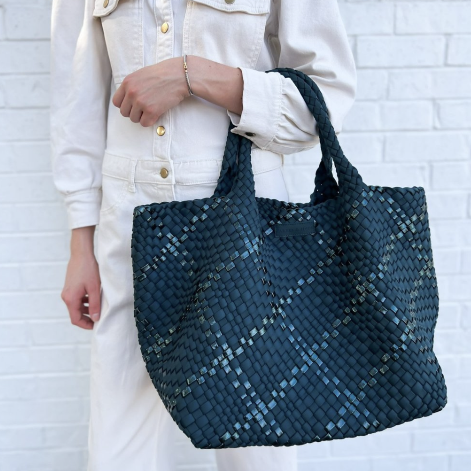 Parker & Hyde Emerald Oversized Woven Tote