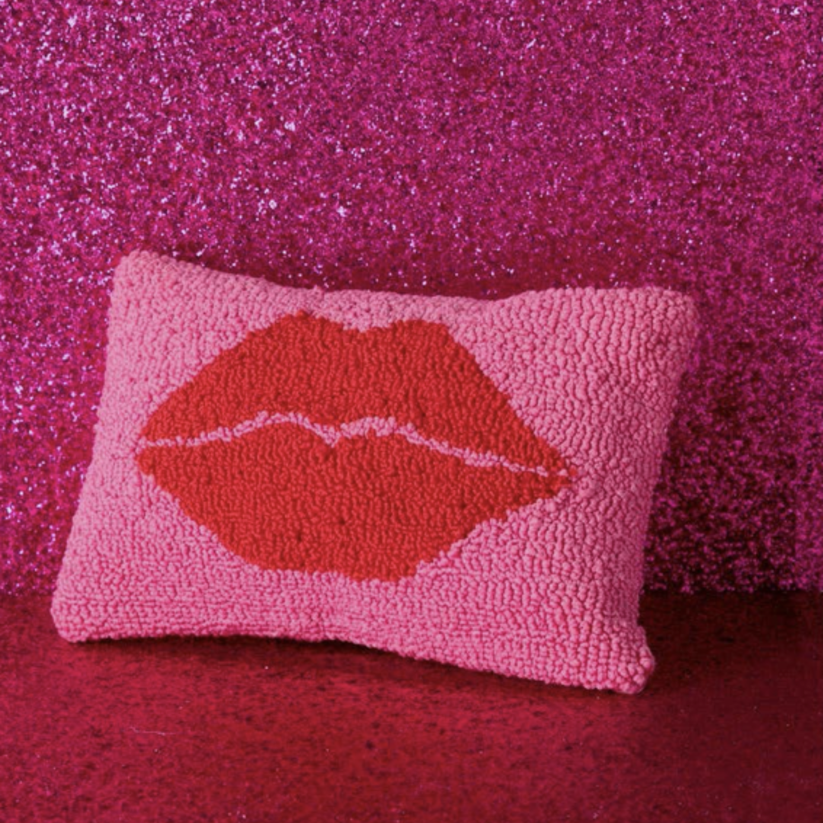 SHIRALEAH Pink Lips Pillow
