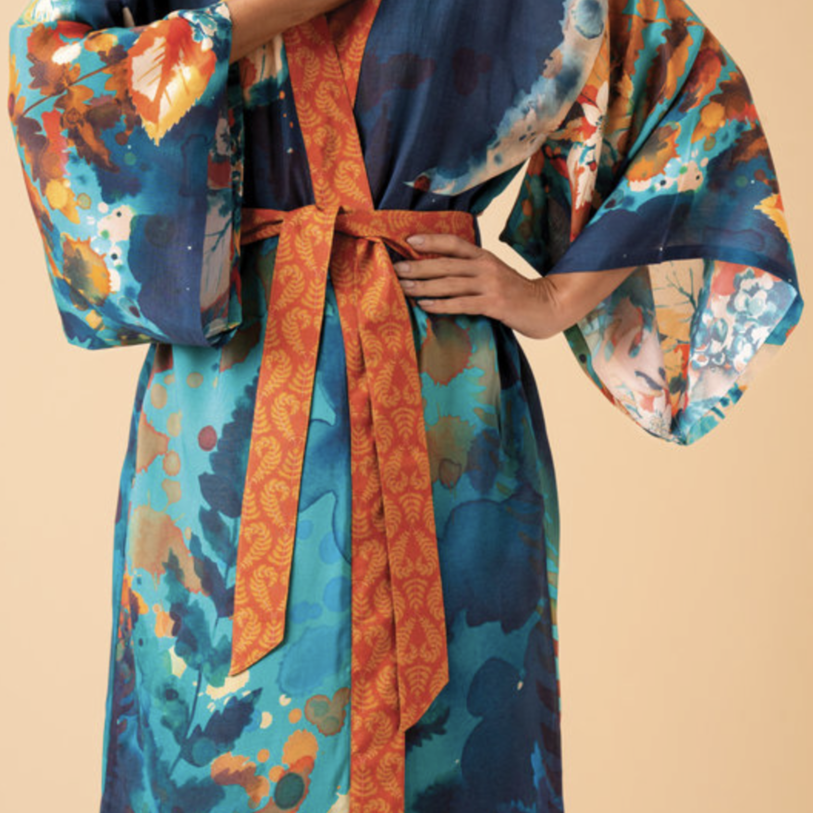 Powder Design Hare & Moon Kimono Gown- Midnight