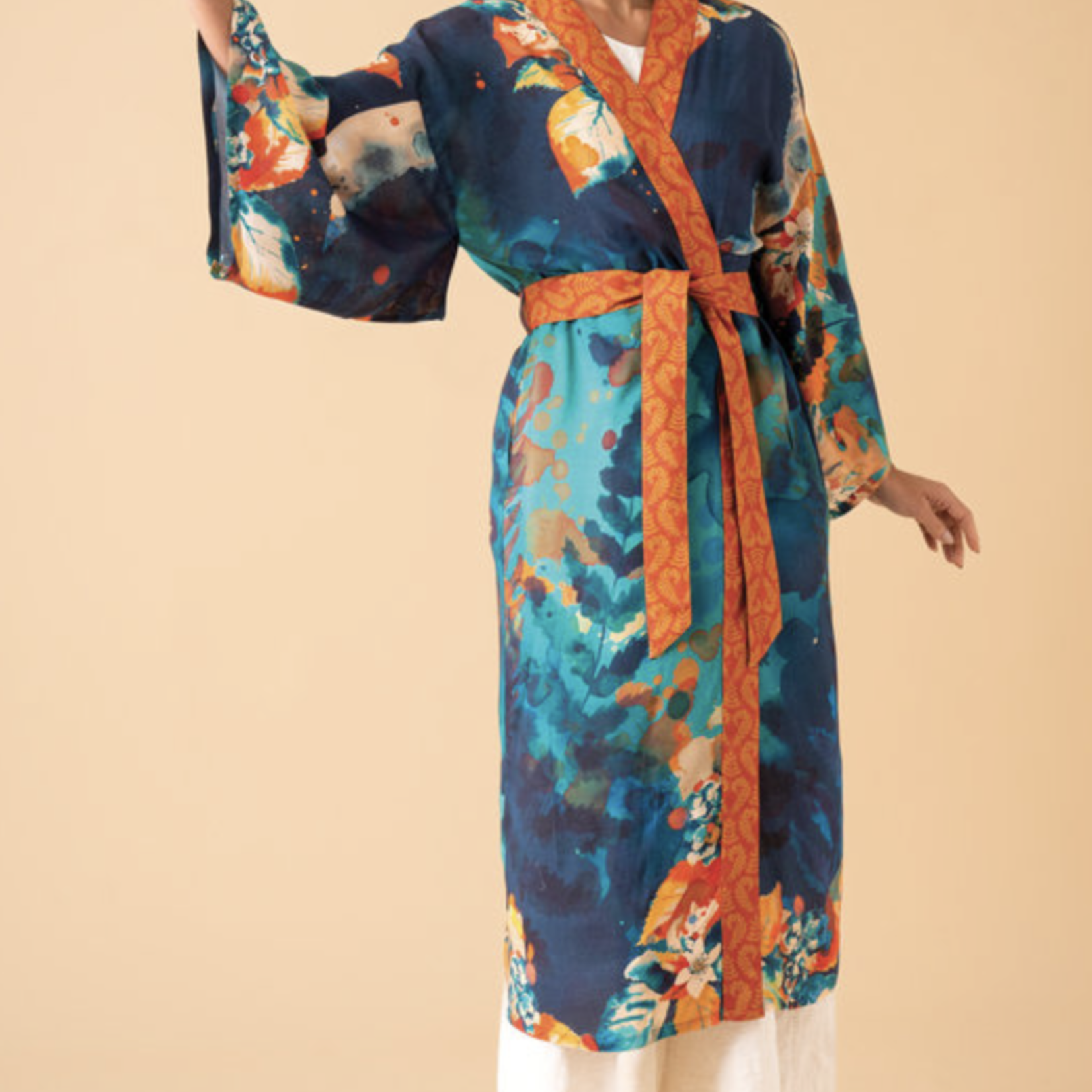 Hare and Moon Kimono Jacket in Midnight