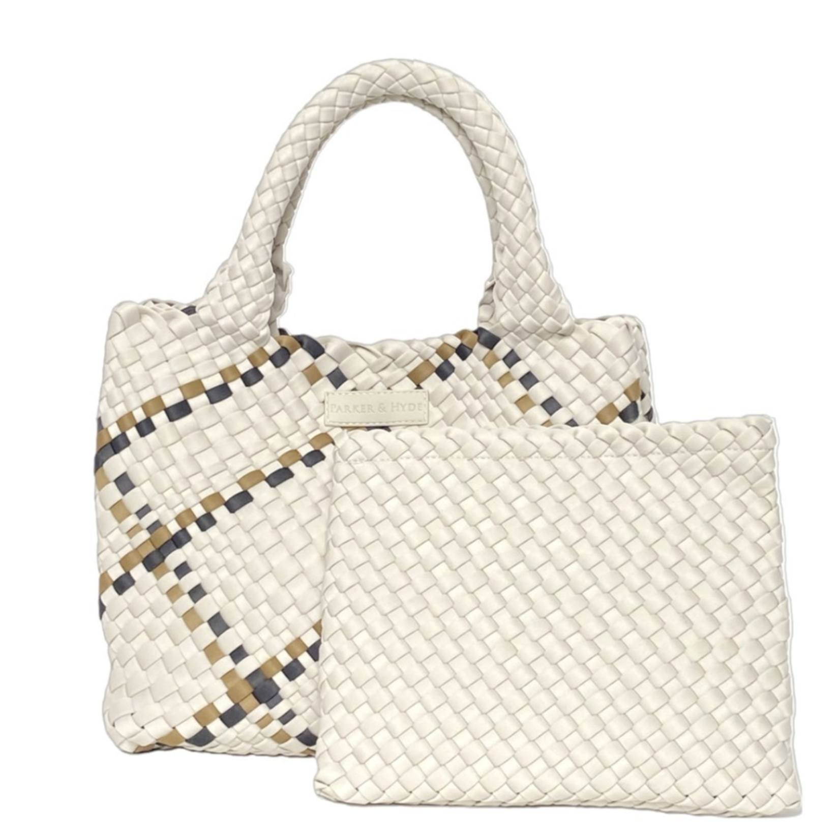 Parker & Hyde Bone & Camel Multi Woven Tote