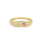 EF COLLECTION 14KY Diamond & Pink Sapphire Treasure Ring- Size 7