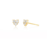 EF COLLECTION 14KY Full Cut Diamond Mini Heart Stud