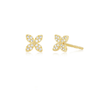 EF COLLECTION 14KY Diamond Blossom Stud Earrings