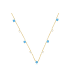 EF COLLECTION 14KY Multi Turquoise & Diamond Necklace