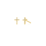 EF COLLECTION 14KY Baby Diamond Cross Stud