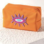 SHIRALEAH Joy Evil Eye Zip Pouch- Orange