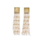 INK + ALLOY Harlow Brass Top with Beaded Fringe- Ivory
