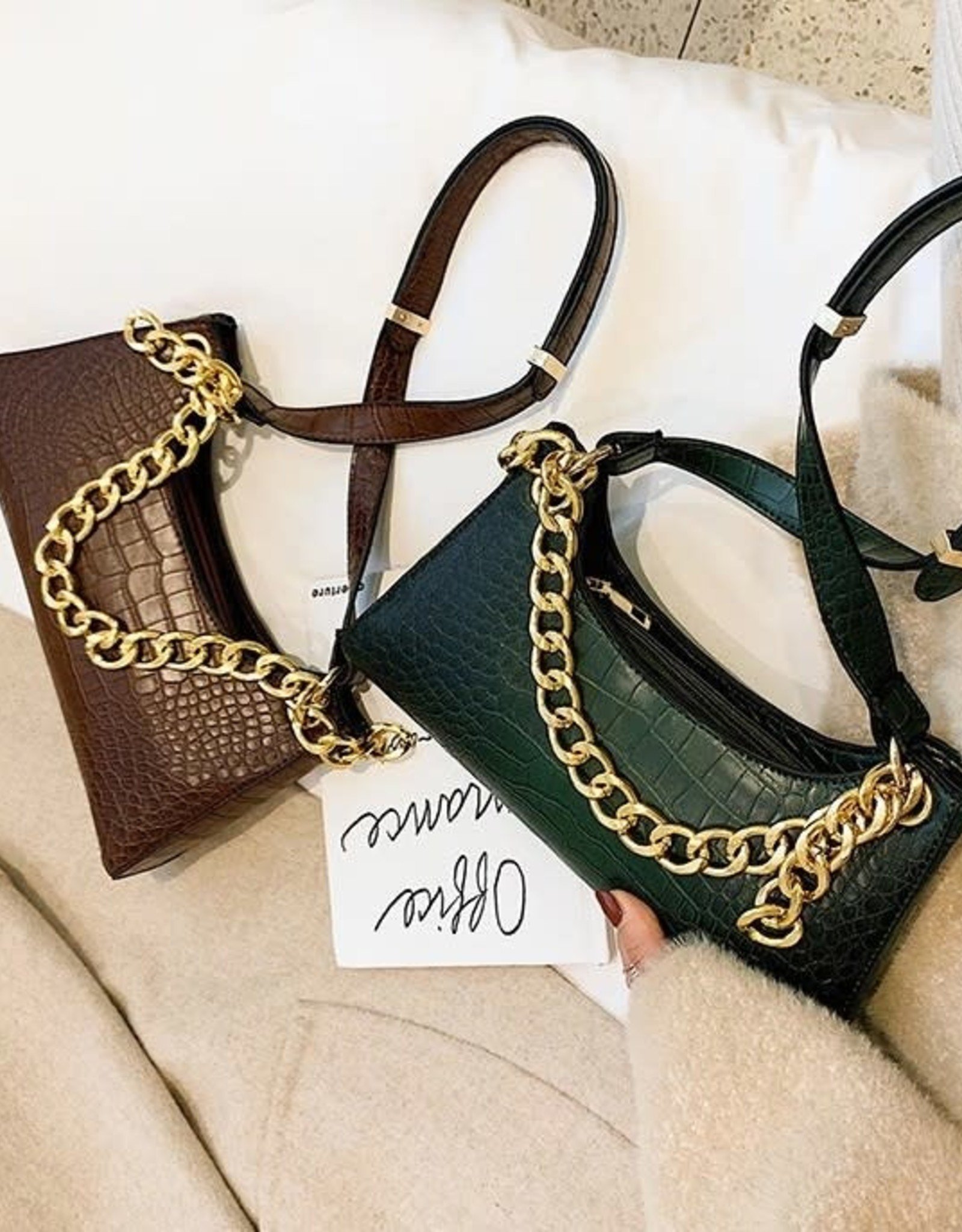croc chain bag