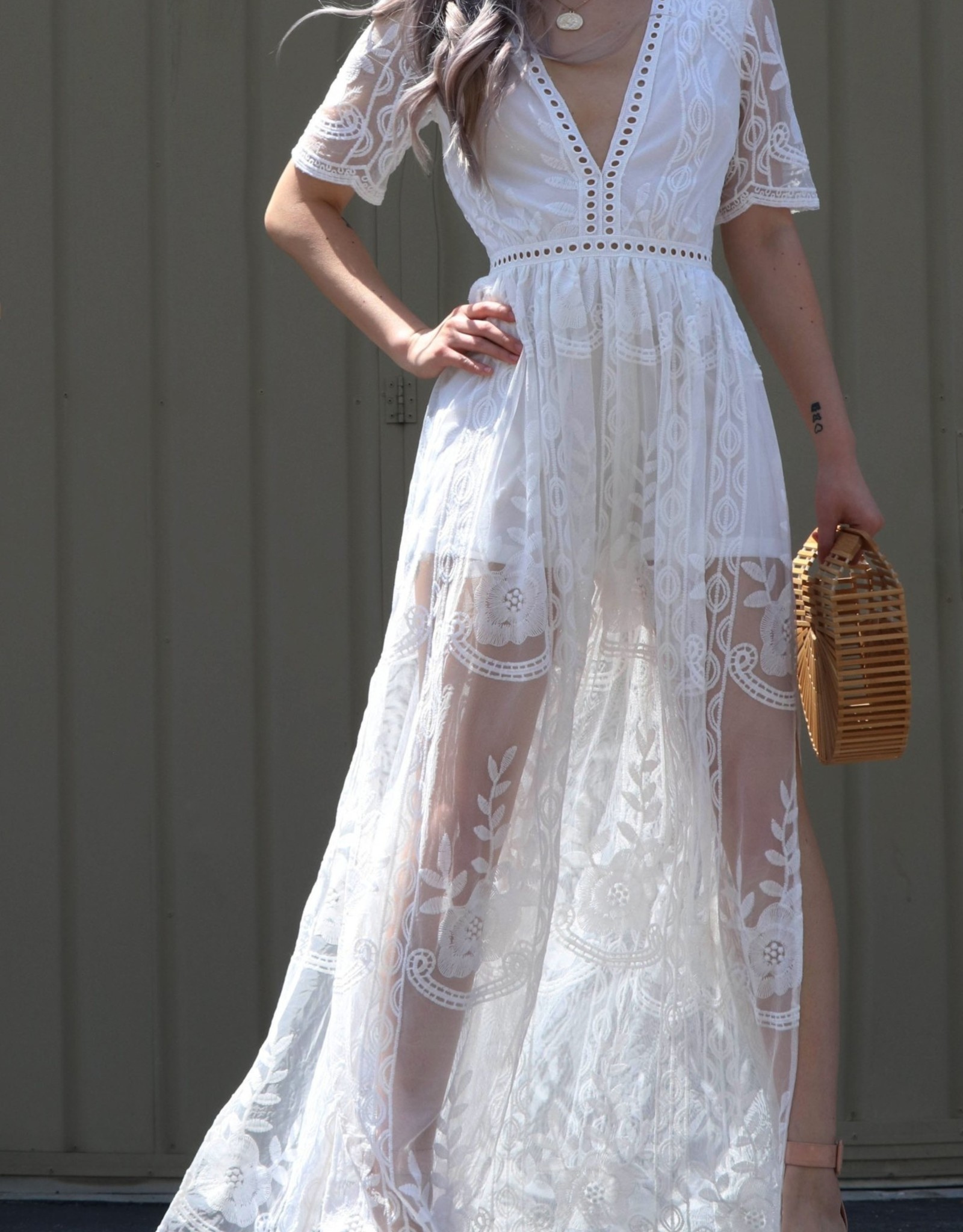 lace maxi romper