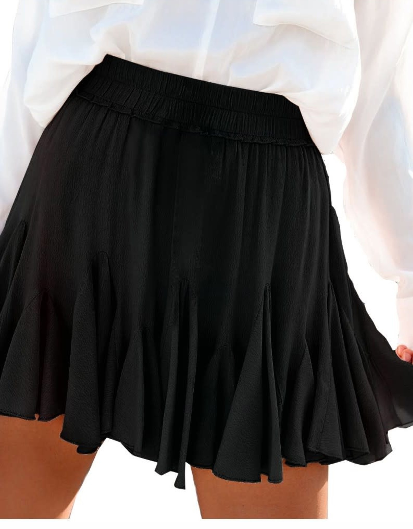 HOTOVELI High waisted pleated mini skirt