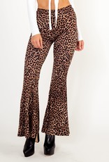 HOTOVELI Leopard flare leg knit pant