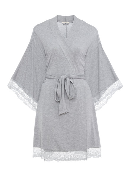 Eberjey Colette Kimono Robe w/ Lace