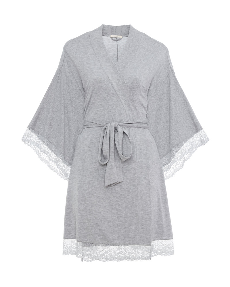 Eberjey Colette Kimono Robe w/ Lace