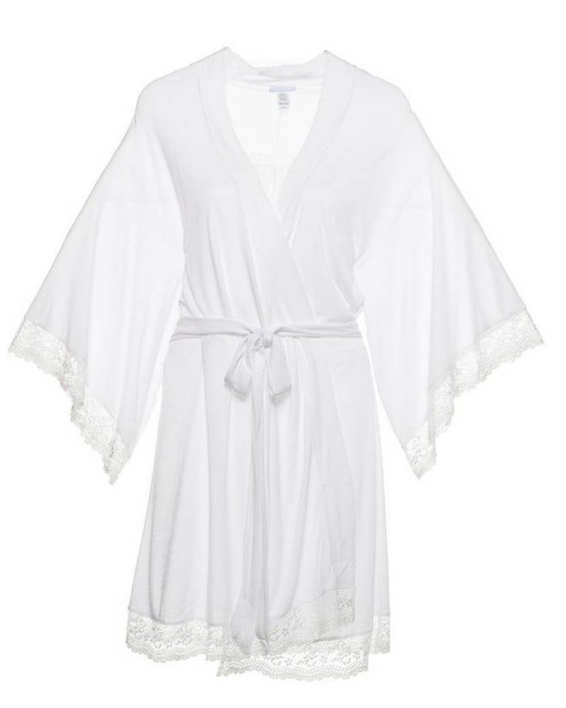 Eberjey Colette Kimono Robe w/ Lace