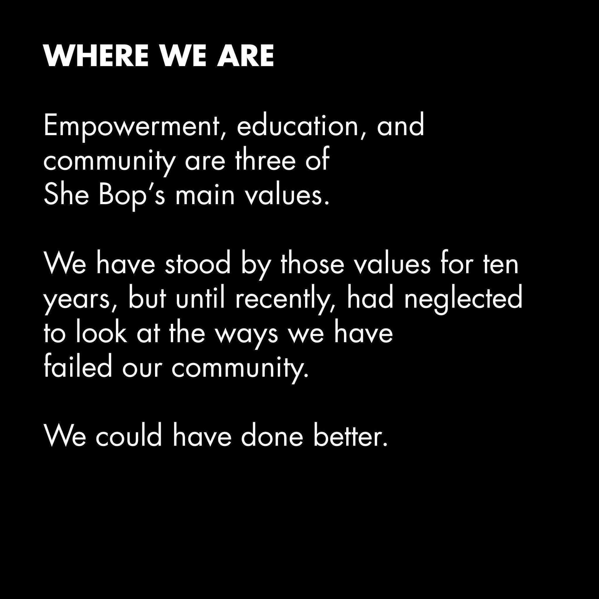 Our pledge to do better