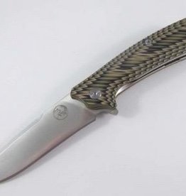 Tassie Tiger Knives Tassie Tiger Folding Knife, Flipper opening, G10 handle Green/Tan