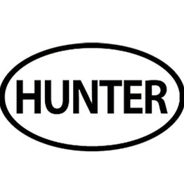 Hunter Oval Decal White 6x3.5