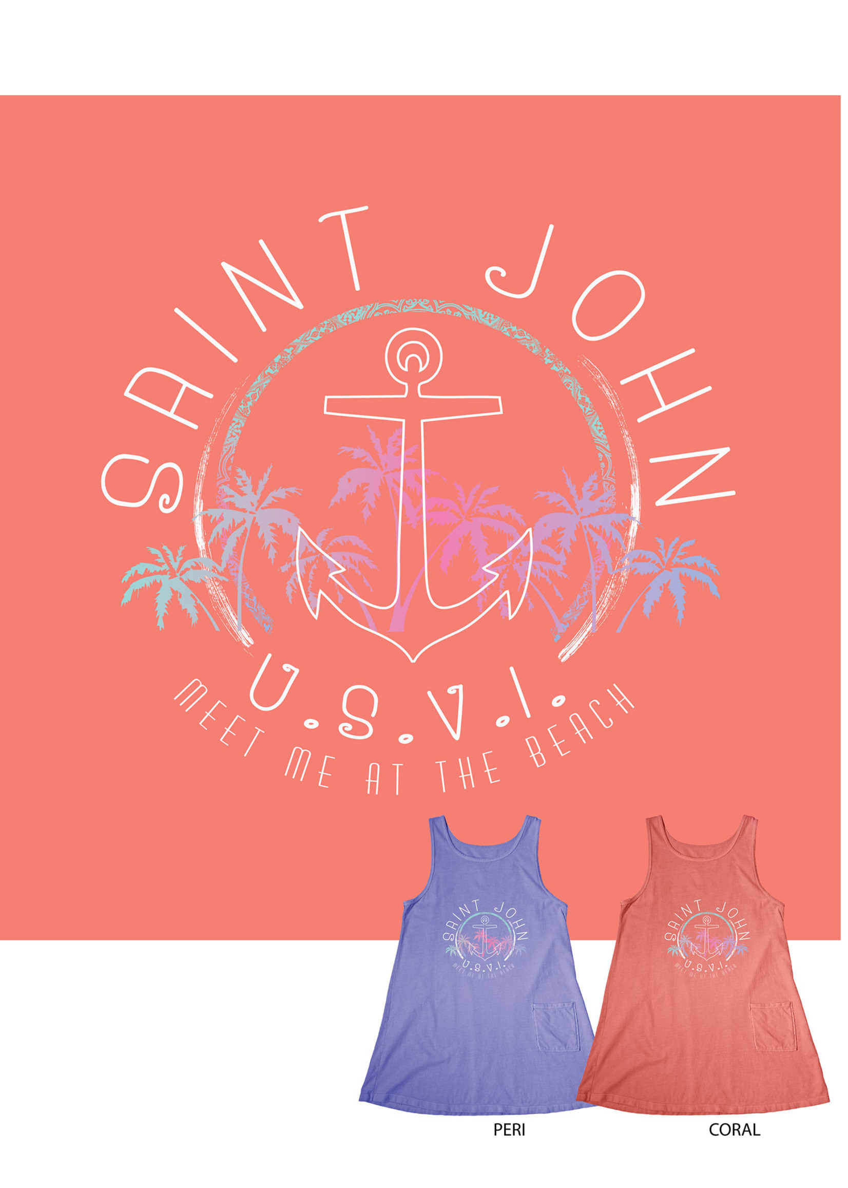 St. John Beach Bum Women’s Cover-Up - Kaper Anchor/Palms