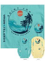 St. John Beach Bum Coastal Club Wave 100% Cotton Long Sleeve Tee