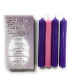 Cathedral Art Set of 4 Mini Advent Candles (3 Violet, 1 Rose)