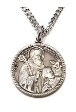 HMH Religious Sterling Silver Saint Benedict Round Medal