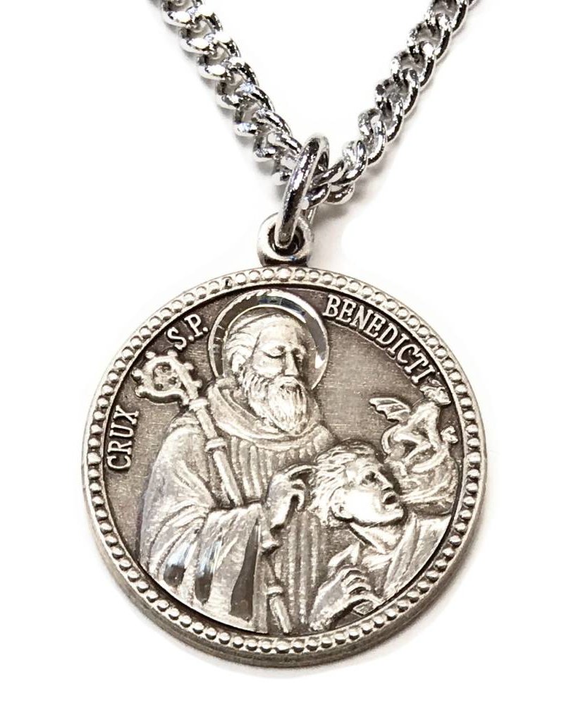 HMH Religious Sterling Silver Saint Benedict Round Medal