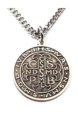 HMH Religious Sterling Silver Saint Benedict Round Medal