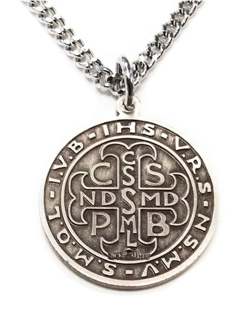 HMH Religious Sterling Silver Saint Benedict Round Medal