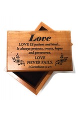 HJ Sherman Love Mahogany Keepsake Box