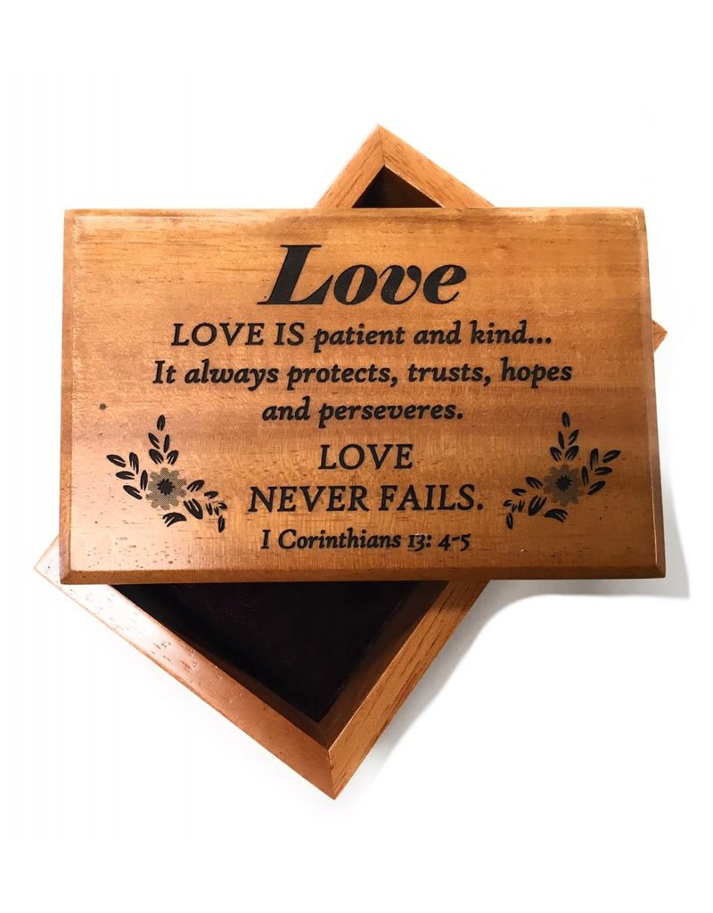 HJ Sherman Love Mahogany Keepsake Box