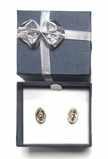 Wallace Brothers Manufacturing Gold Tone Miraculous Medal Post Earrings