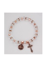 McVan Copper Crystal Stretch Rosary Bracelet