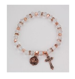 McVan Copper Crystal Stretch Rosary Bracelet