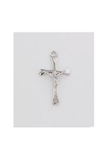 McVan Small Sterling Silver Crucifix with 18" Rhodium Chain and Deluxe Gift Box